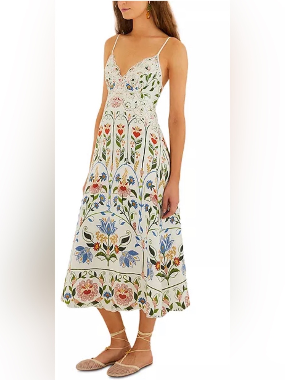 FARM Rio Stitched Garden Midi Dress